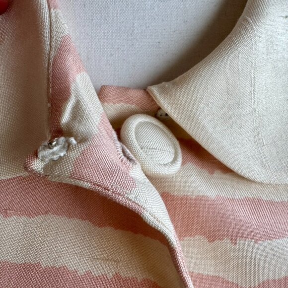 NWT Vintage 90s 100% Silk Pink and Cream Blazer and Chiffon Pleated Skirt Set - Picture 8 of 16